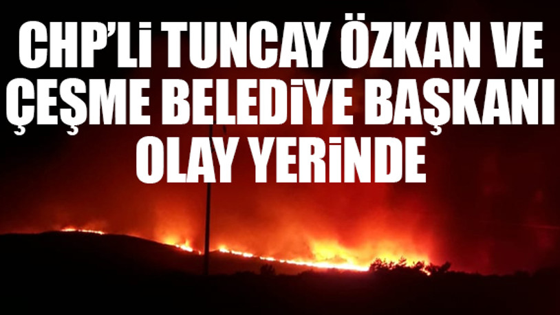 Çeşme’de geceyi aydınlatan yangın