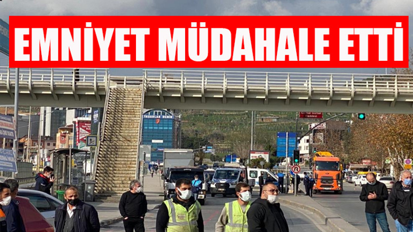 AKP'li belediye İBB ekiplerinin önünü araçlarla kesti