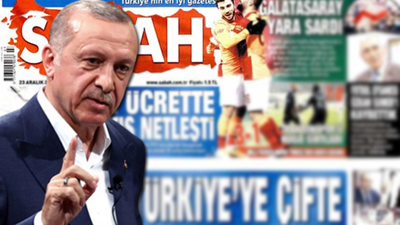 Sabah gazetesi Erdoğan'ı sildi