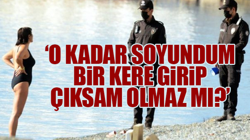 Sokağa çıkma kısıtlamasında denize girmek isteyen vatandaşı bekçi yakaladı