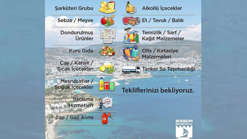 Bodrum Belediye A.Ş. ihtiyacı olan satın alma gruplarını yayınladı 