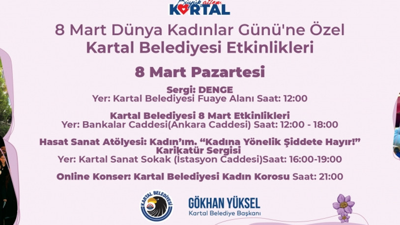 Dünya Kadınlar Günü Kartal’da çeşitli etkinliklerle kutlanacak