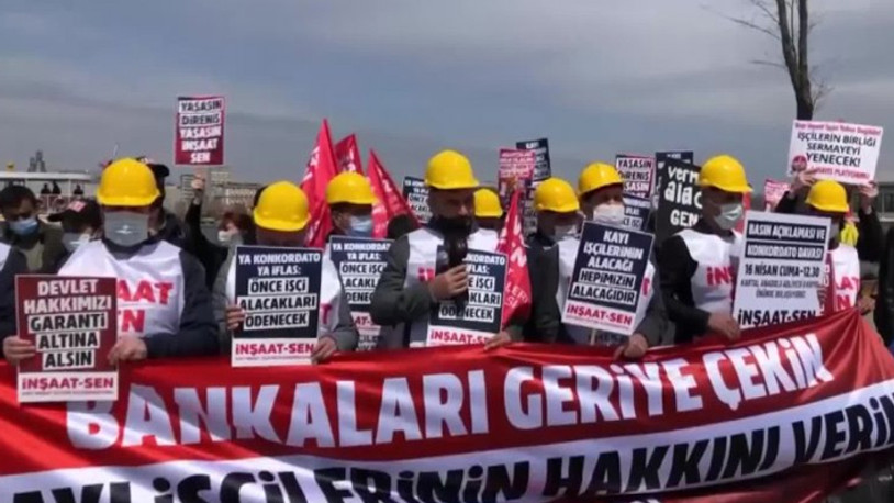 Kayı İnşaat işçileri Kadıköy'de eylemdeydi