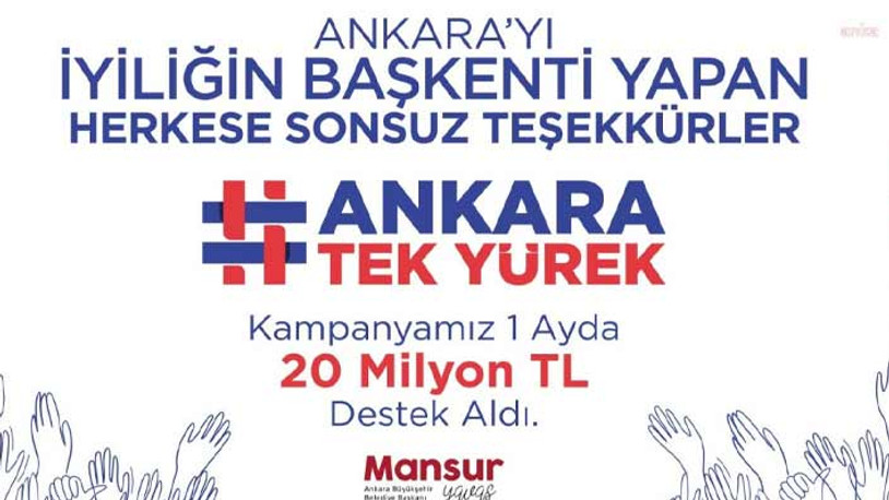 '6 Milyon Tek Yürek' kampanyasına 1 ayda rekor destek