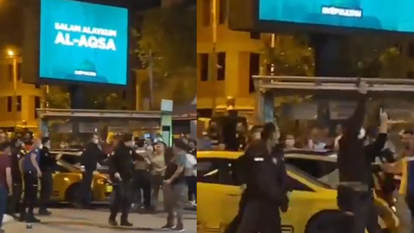 Bekçilerle taraftarlar arasında arbede