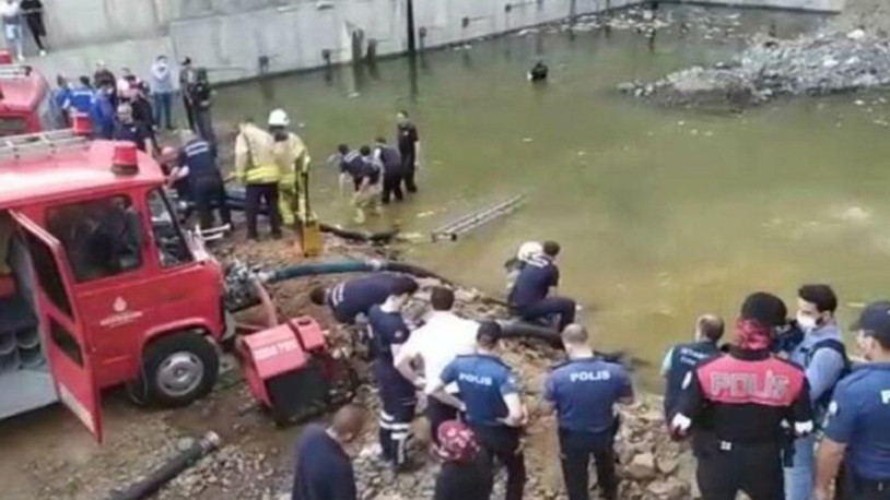 Kağıthane'de feci olay: İnşaattaki gölette boğulma tehlikesi