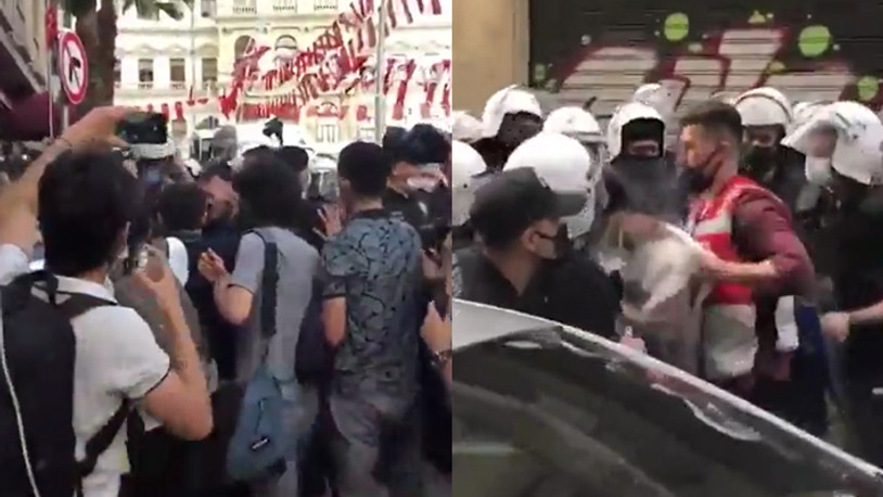 Polisten HDP'ye yönelik saldırıyı protesto edenlere müdahale