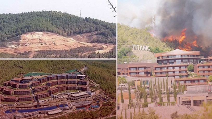 "Çıkan yangında yanan ağaçların yerine dikilen otel, yangın nedeniyle tahliye edildi" haberine Titanic Otel'den açıklama