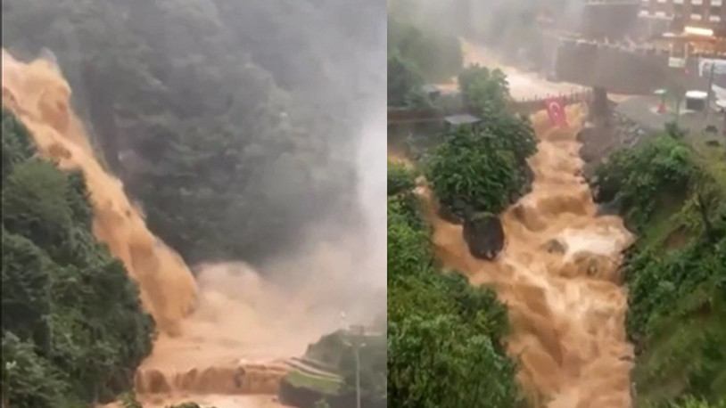 Rize'de ürküten görüntüler 