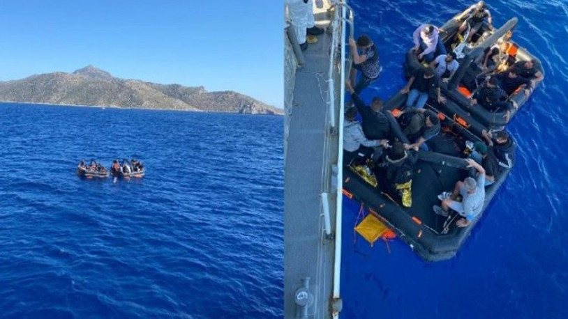 Datça açıklarında 21 düzensiz göçmen kurtarıldı 