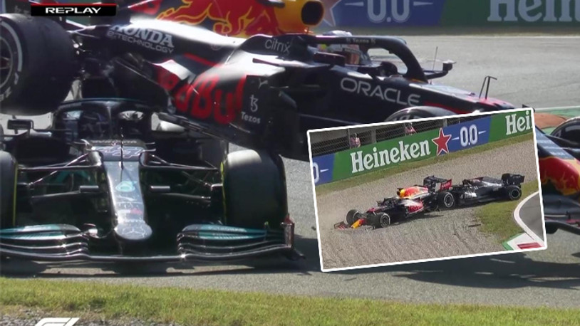 Formula 1'de korkutan kaza: Max Verstappen, Hamilton'ın üstüne çıktı