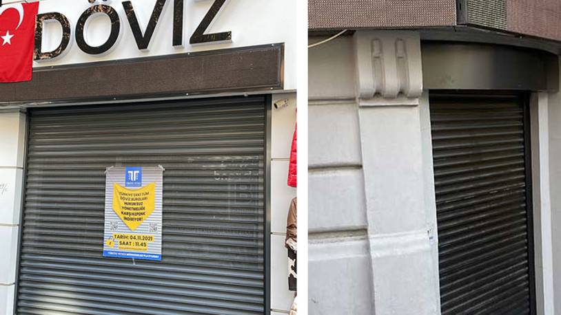 Döviz büroları tepki için kepenk kapattı