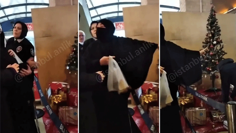 AVM'deki yılbaşı ağacına tepki gösterdi: Ben bunu yıkarım, istemiyorum