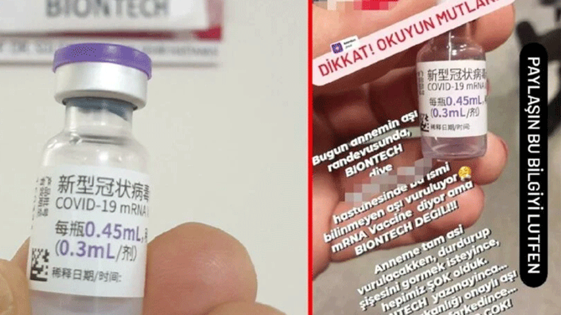 Çince yazılı Biontech aşıları kafa karıştırdı... Sosyal medya ayağa kalktı