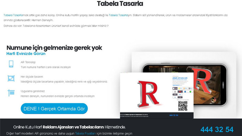 Online Kutu Harf ile Tabela Tasarla