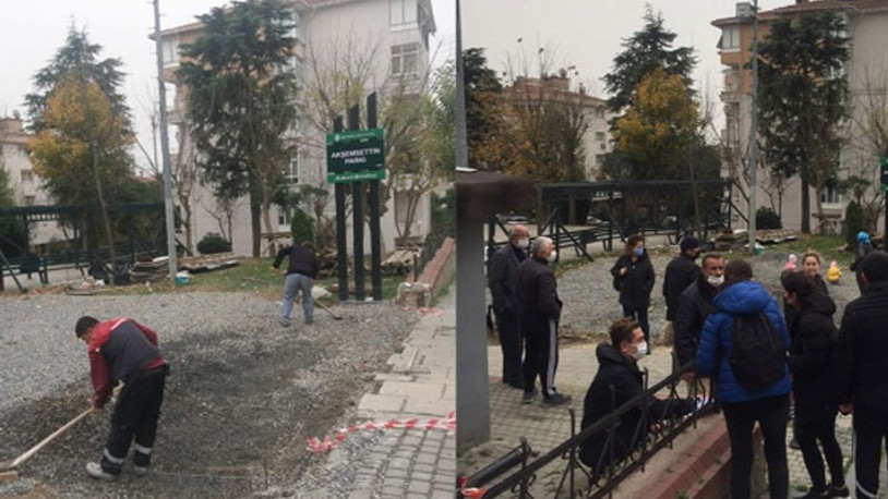 Parkı taksi durağına çevirmek isteyen AKP'li belediyeye vatandaşlardan tepki