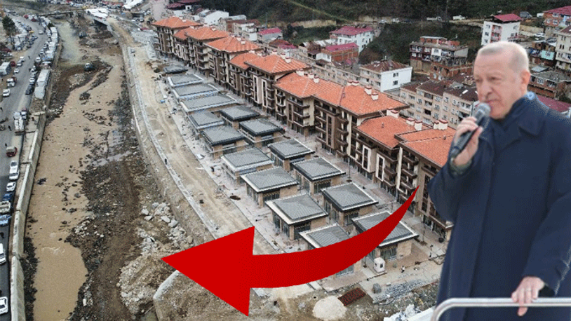 "Derenin intikamı ağır olur" diyen Erdoğan dere yatağında bulunan 216 konutun açılışını yaptı 
