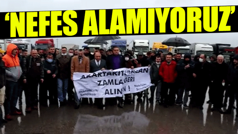 Akaryakıt zamlarını protesto için kamyon ve tır şoförleri kontak kapattı 