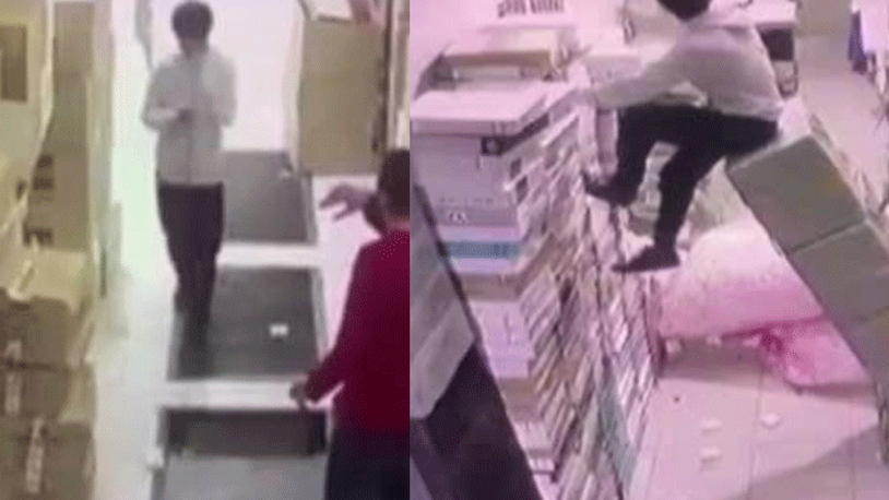 Eminönü'nde telefonuna bakarak yürüyen genç ızgaradan aşağı düştü