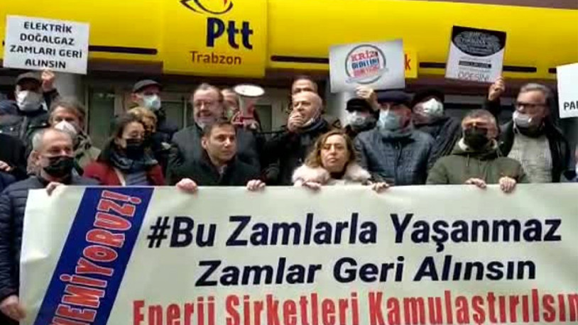 Trabzon'da fahiş fatura protestosu: Zamlara yetişemiyoruz