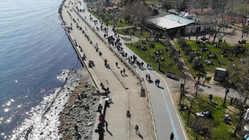 Havadan görüntülendi: Yurttaşlar akın etti