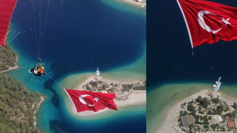 1200 metre yükseklikte Türk bayrağı açtılar