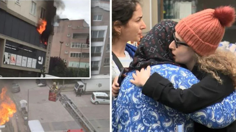 Dehşet dolu anlar: Markette çıkan yangın apartmana sıçradı