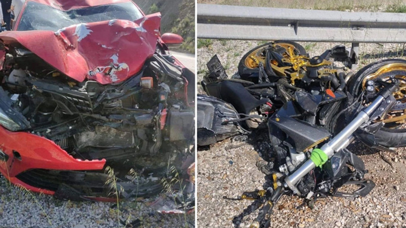 Motosikletle otomobilin çarpıştığı feci kazada 2 ölü