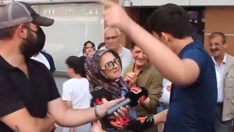 AKP'li kadın iktidarı eleştiren gencin üzerine yürüdü: Kara partiye mi verelim?