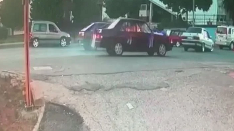 Drift yapan sürücü trafikten men edildi