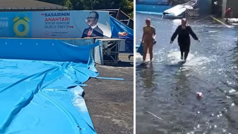 Fatih'te okul bahçesi göle döndü: Bir kişi hastaneye kaldırıldı