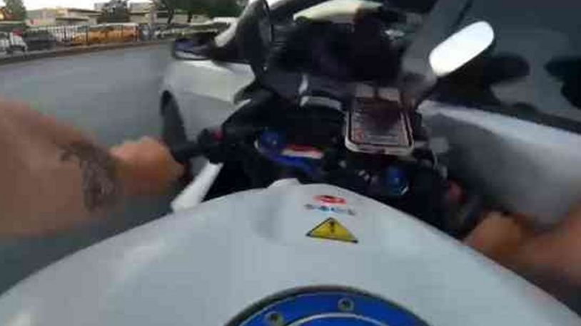 Ölümlü motosiklet kazası kask kamerasında