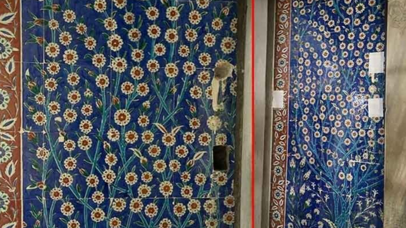 Topkapı Sarayı’nda 16. yüzyıldan kalan çinileri matkapla deldiler