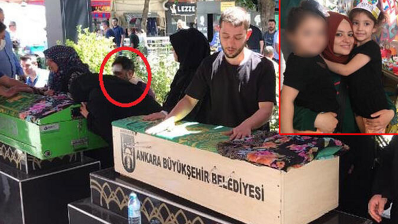 Yaralandığı kazada ölen öğretmen eşi ile 5 yaşındaki kızının cenazesine katıldı
