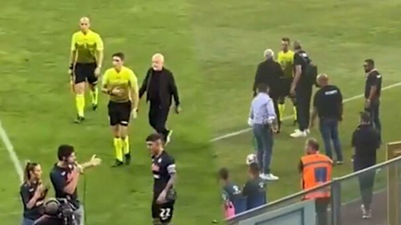 Başkan sahaya dalıp hakemi azarladı