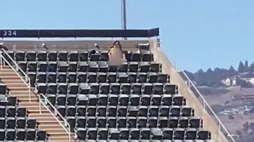 Maç oynanırken tribünde cinsel ilişkiye girdiler!