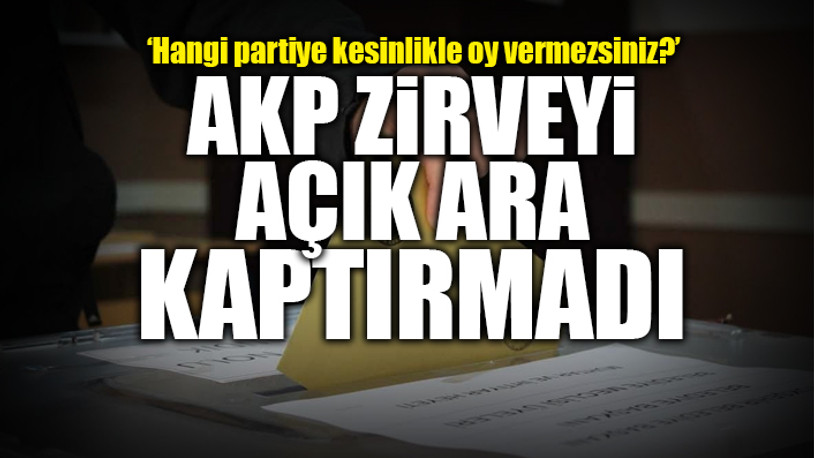 Vatandaşa sorulan çarpıcı sorunun cevabı 'AKP' oldu
