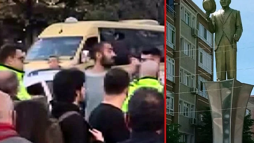 İstanbul’da Atatürk Anıtı’na baltalı saldırı