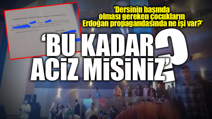 Velilerinden 'teknoloji etkinliği' diye izin alınan öğrenciler AKP'nin 'İlk Oyum Erdoğan'a' programına götürüldü