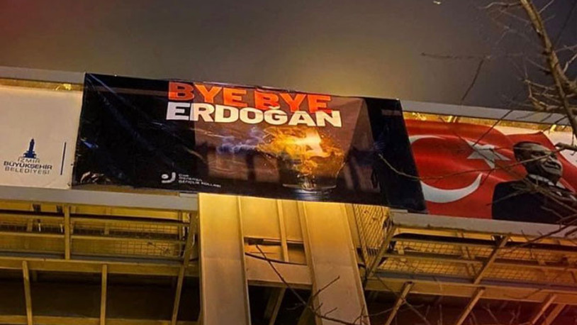 "Bye bye Erdoğan" pankartı asan CHP'li başkana Cumhurbaşkanına hakaret soruşturması 