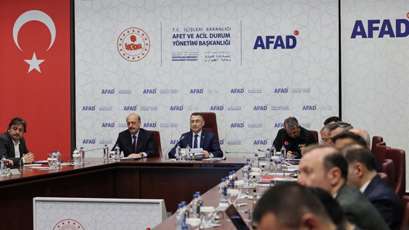 Cumhurbaşkanı Yardımcısı Oktay başkanlığında, AFAD'da 'deprem koordinasyon' toplantısı