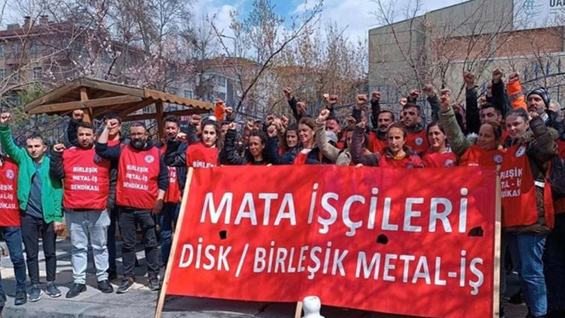 Hakları için direnişte olan Mata işçileri Bakanlık önünde