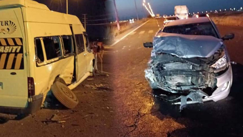 Diyarbakır'da cezaevi servisiyle otomobil çarpıştı: 12 kişi yaralandı