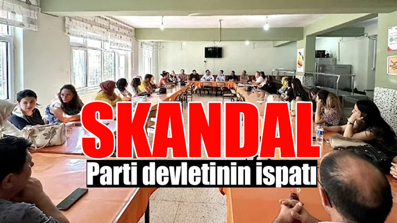 AKP ilçe başkanı öğretmenleri karşısına dizdi