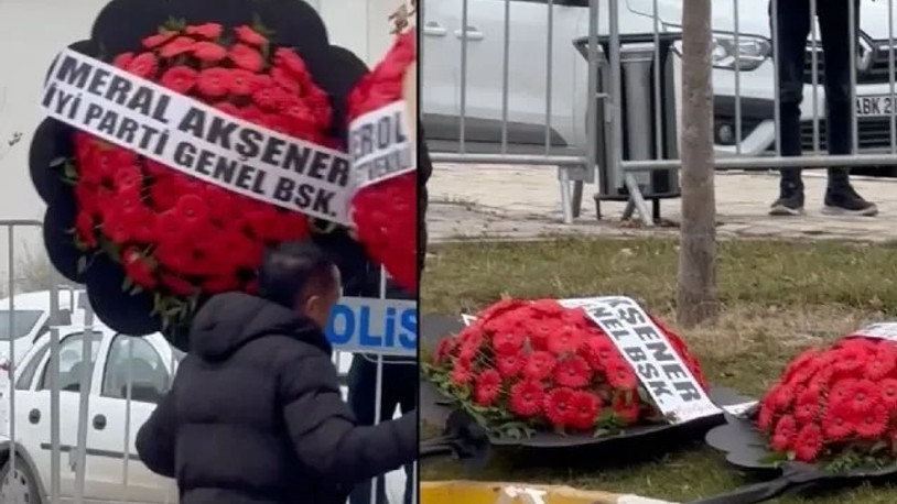 Meral Akşener ve CHP'li Erol'un şehit cenazesine gönderdiği çelenk indirildi