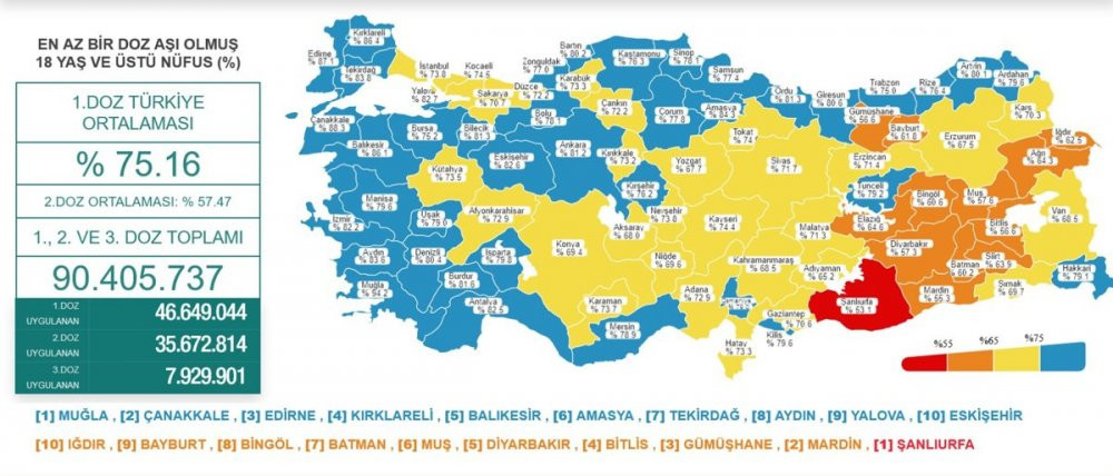 Koronavirüs risk haritasında bir tek Şanlıurfa kırmızı kaldı - Resim : 1