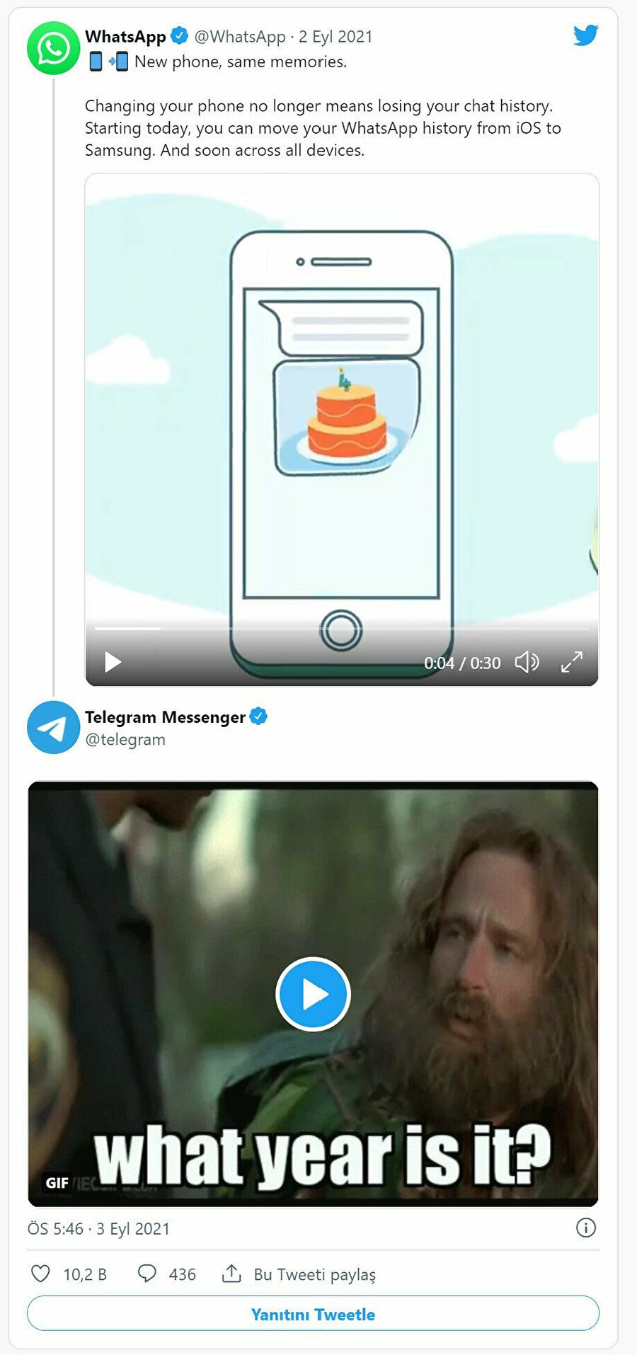Telegram'dan Whatsapp'a yanıt: Hangi yıldayız? - Resim : 1