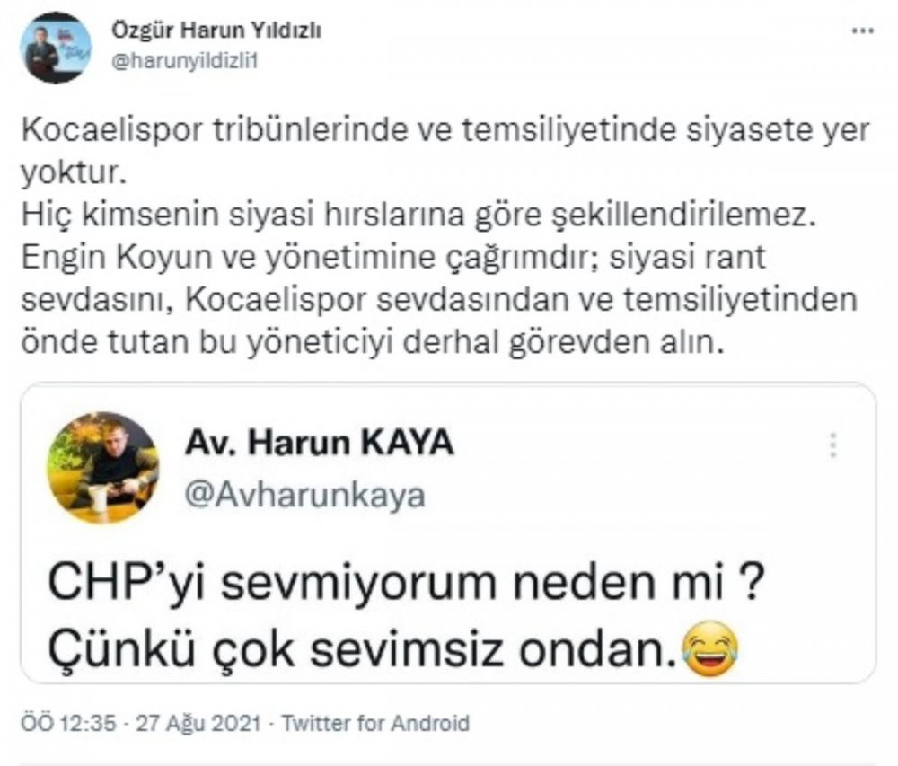 Kulüp yöneticisi sosyal medya hesabından CHP'yi hedef aldı - Resim : 1