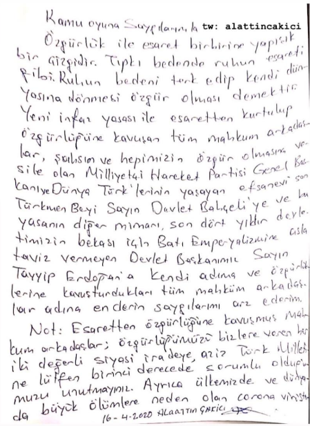 Çakıcı, Erdoğan ve Bahçeli'ye teşekkür etti - Resim : 1