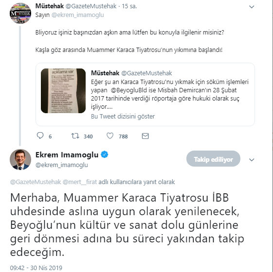 İmamoğlu: Muammer Karaca Tiyatrosu yenilenecek - Resim : 1